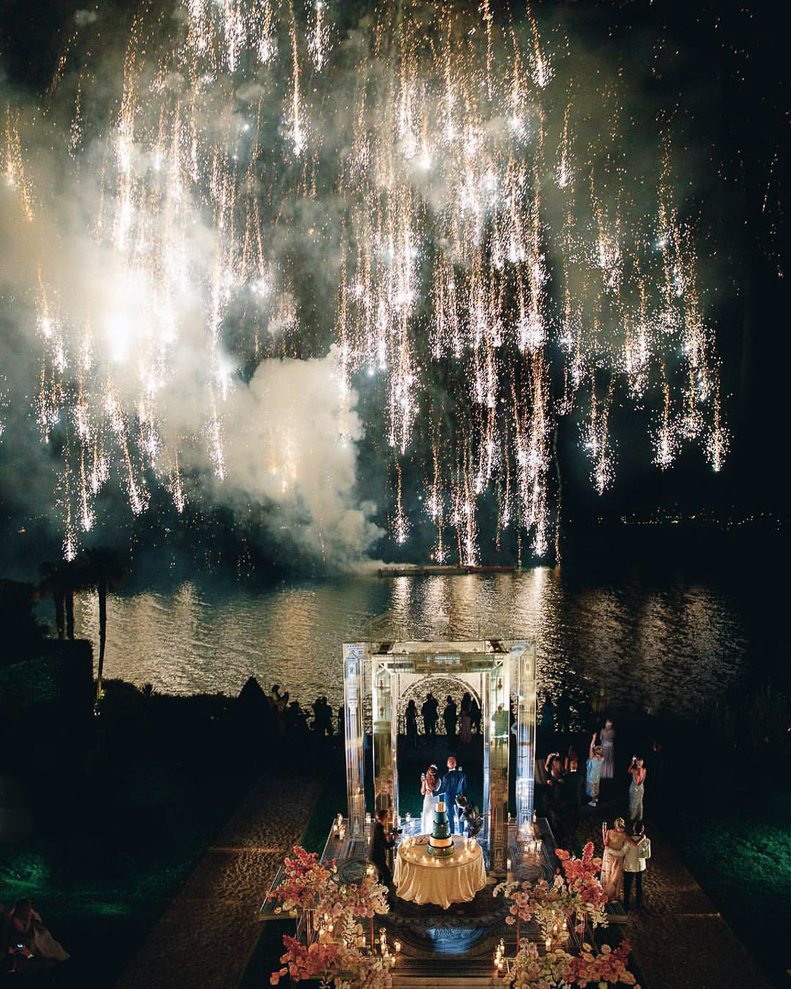 Villa Balbiano luxury property Lake Como Italy exclusive private rental rental unique intimate weddings event venue ceremony stunning best water view fireworks happy bride groom