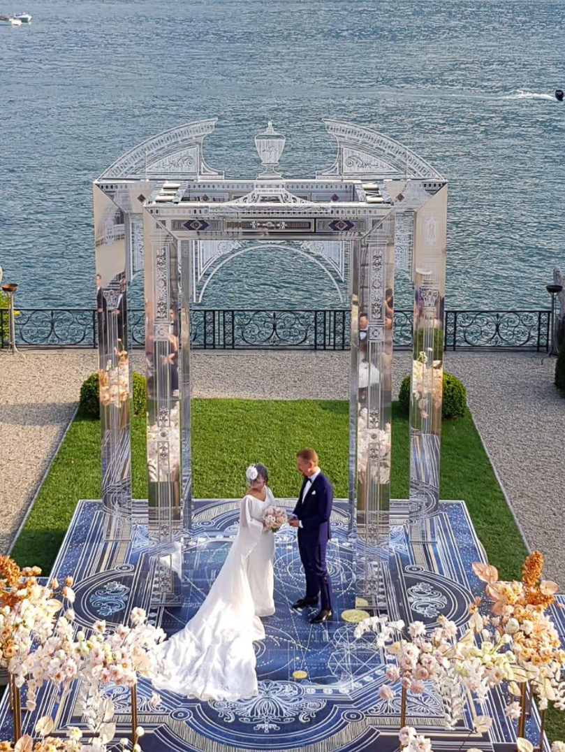 Villa Balbiano luxury property available for rent rental exclusive weddings events accommodation ceremony arch best space celebration bride groom floral design_