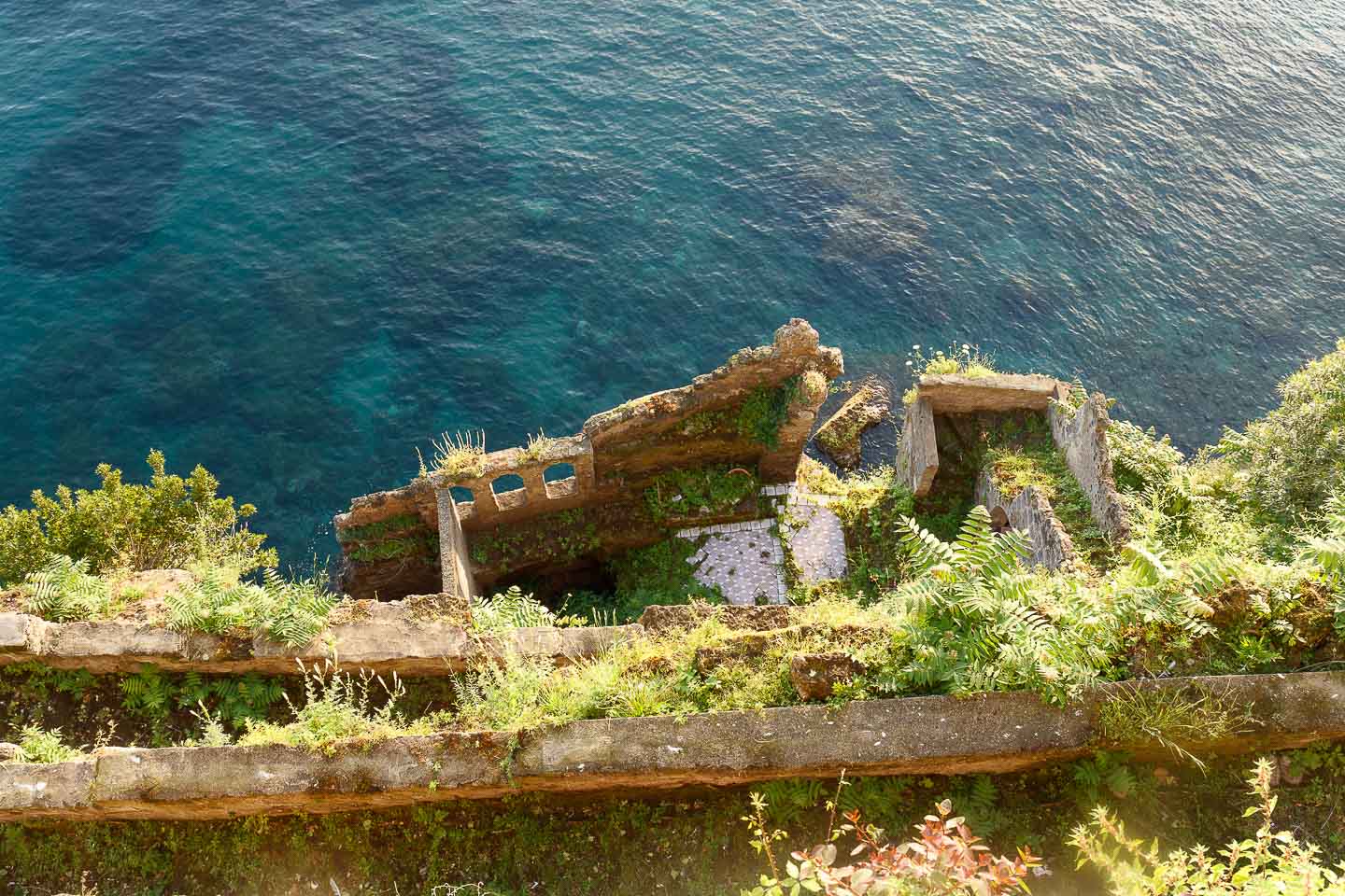 Villa Astor Sorrentine Peninsula Naples bay seafront villa Amalfi coast garden accommodation luxury sea direct access stairs private beach cliff top 13