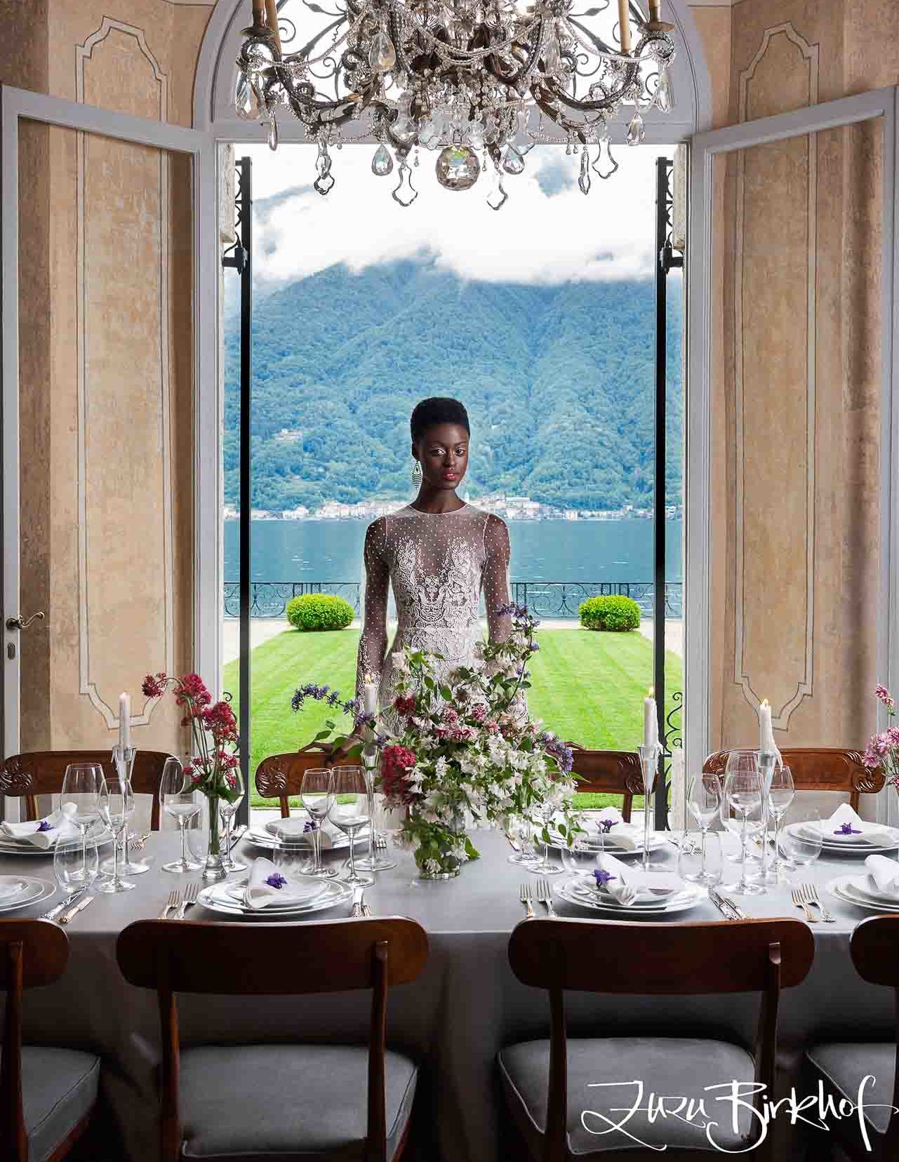 Villa Balbiano luxury property Lake Como Milan Italy Heritage Collection exclusive private rent rental best service table lake view stunning table setting model portrait wedding table decor 1 e1573587130831
