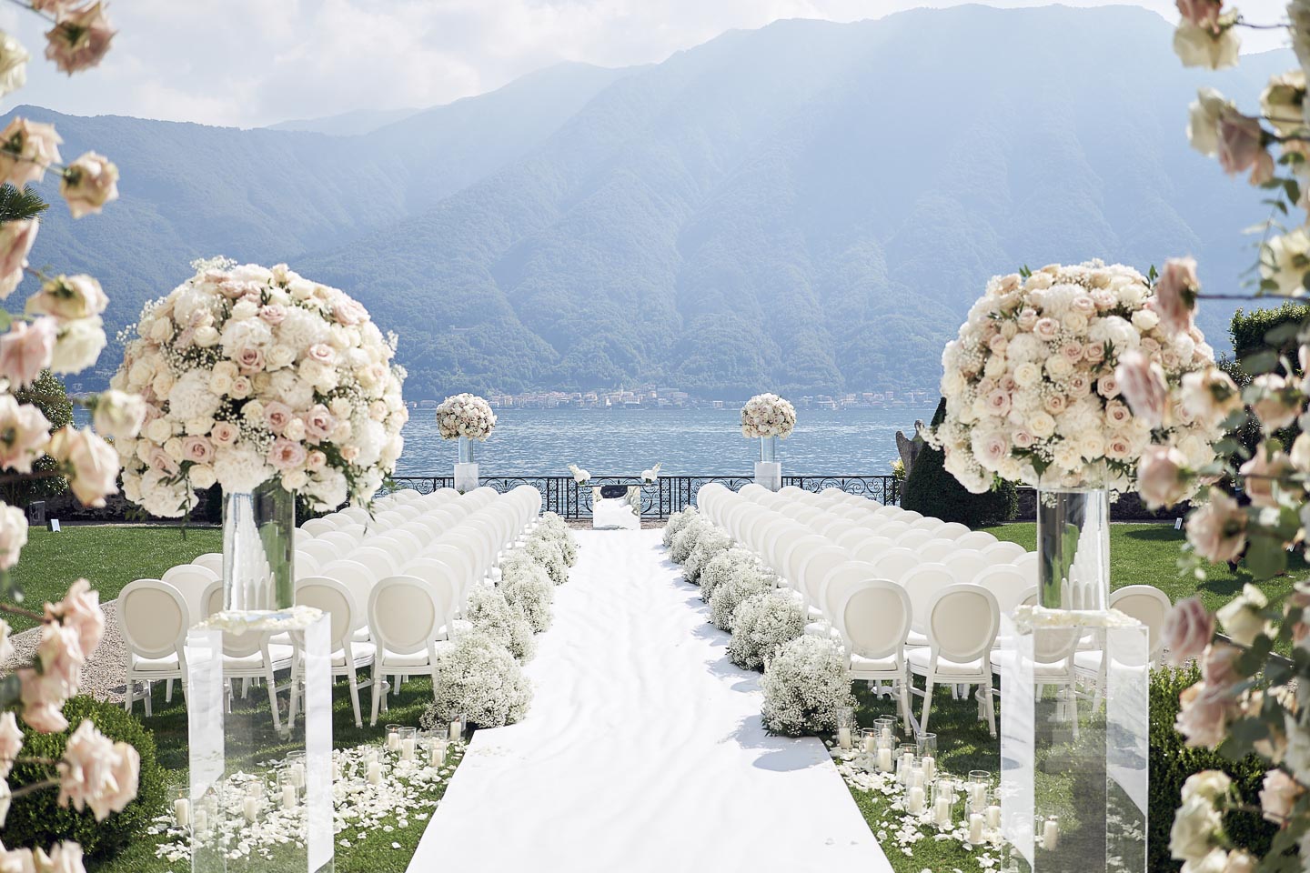 villa balbiano event venue lake como luxury wedding decor ceremony white florals