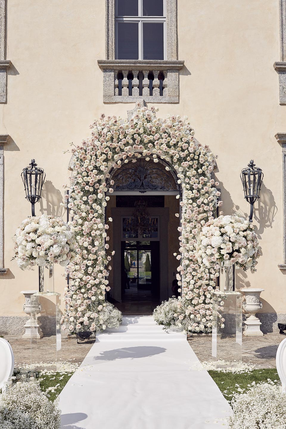 villa balbiano lake como best wedding venue floral decor facade