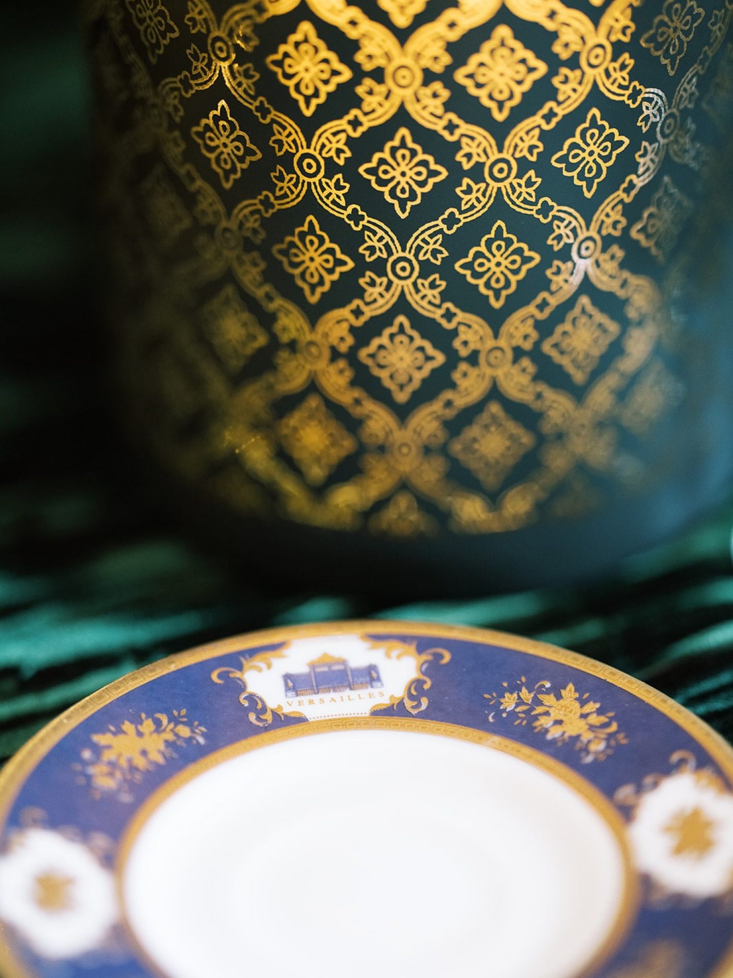 chateau de villette event venue indoor dinner reception table setting detail haviland porcelain-min